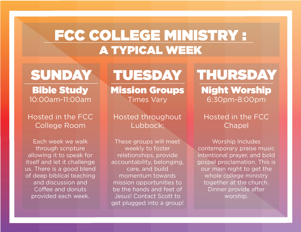 College Ministry Typical Week